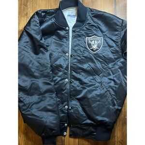 Starter NFL Las Vegas Raiders Satin Bomber Jacket Men's XXL Black Pro Line